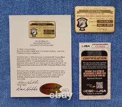 Elvis Presley Rare Gold Karate Card withJSA COA Auto By Dave Hebler
