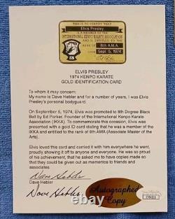 Elvis Presley Rare Gold Karate Card withJSA COA Auto By Dave Hebler