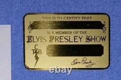 Elvis Presley Rare Gold Show Card withJSA COA Auto By Dave Hebler