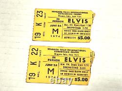 Elvis Presley Rare Original Concert Pair Of Ticket Stubs 6/24/74 Niagara Falls