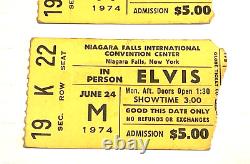 Elvis Presley Rare Original Concert Pair Of Ticket Stubs 6/24/74 Niagara Falls