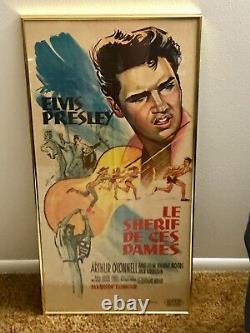 Elvis Presley Rare Original French Poster Framed 15 3/4 X 31