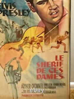 Elvis Presley Rare Original French Poster Framed 15 3/4 X 31