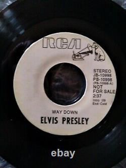 Elvis Presley Rare Pledging My Love/way Down White Label Promo 45 1977 Nm B