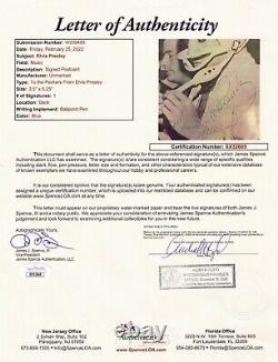 Elvis Presley Rare Signed Autographed Football Postcard to Fan Club JSA LOA