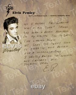 Elvis Presley Rare vintage 16X20 Poem on Canvas framed