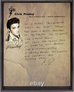Elvis Presley Rare vintage 16X20 Poem on Canvas framed