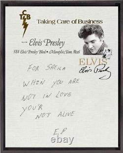 Elvis Presley Rare vintage 16X20 letter to Saeila on Canvas framed