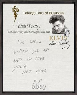 Elvis Presley Rare vintage 16X20 letter to Saeila on Canvas framed