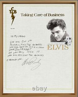 Elvis Presley Rare vintage 2, 8X10 Canvas letter in a Custom frame Elvis Presley Rare vintage 2, 8X10 Canvas letter in a Custom frame