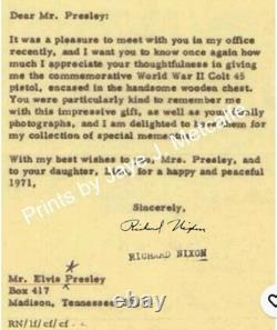 Elvis Presley Rare vintage 2 8x10 Canvas letter From President Nixon