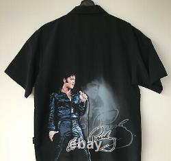 Elvis Presley Short Sleeve Button up Shirt by Dragonfly Clothing Size Large RARE