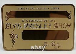 Elvis Presley Show Backstage Pass TCB Rare Blank Metal Las Vegas Vintage