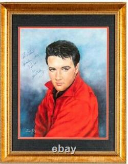 Elvis Presley Signed Autograph Litho Print Rare Jsa Authentic