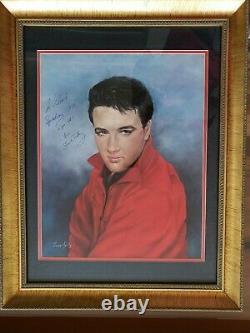 Elvis Presley Signed Autograph Litho Print Rare Jsa Authentic