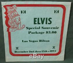 Elvis Presley Souvenir Package Envelope Las Vegas Hilton 1975 RARE