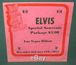 Elvis Presley Souvenir Package Envelope Las Vegas Hilton 1975 RARE PINK