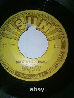 Elvis Presley Sun Records Milk Cow Blues Boogie / You're A Heartbreaker 45 RARE
