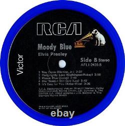 Elvis Presley USA AFL1-2428 Moody Blue RARE DJ PROMO 1977 VG+/VG+ Blue Vinyl