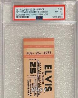 Elvis Presley Ultra Rare Misprint Ticketonly-1 Aug 25, 1977 Cumberland Psa-8