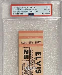 Elvis Presley Ultra Rare Misprint Ticketonly-1 Aug 25, 1977 Cumberland Psa-8
