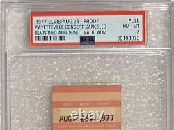 Elvis Presley Ultra Rare Misprint Ticketonly-1 Aug 25, 1977 Cumberland Psa-8