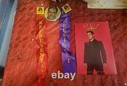Elvis Presley Very Rare 2 Ribbon Elvis Enterprise Pins For Officers Luncheon