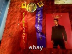 Elvis Presley Very Rare 2 Ribbon Elvis Enterprise Pins For Officers Luncheon