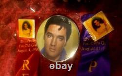 Elvis Presley Very Rare 2 Ribbon Elvis Enterprise Pins For Officers Luncheon