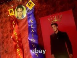 Elvis Presley Very Rare 2 Ribbon Elvis Enterprise Pins For Officers Luncheon