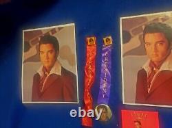 Elvis Presley Very Rare 2 Ribbon Elvis Enterprise Pins For Officers Luncheon