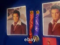 Elvis Presley Very Rare 2 Ribbon Elvis Enterprise Pins For Officers Luncheon