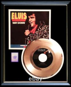Elvis Presley Way Down 45 RPM Gold Metalized Record Rare Non Riaa Framed
