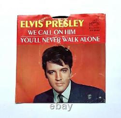 Elvis Presley We Call On Him 7 45 PS Promo RCA Victor 47-9600 VG+ Rare Gospel