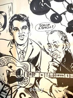 Elvis Presley rare fun poster with Ed Sullivan Son Of Bch c. 1950's 23x29