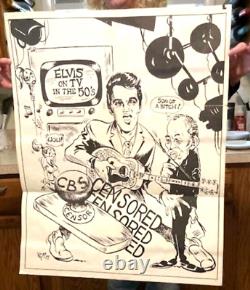 Elvis Presley rare fun poster with Ed Sullivan Son Of Bch c. 1950's 23x29