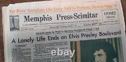 Elvis Presley's Death Newspaper Memphis Press-scimitar Rare Home Edition