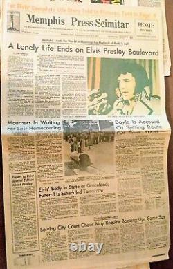 Elvis Presley's Death Newspaper Memphis Press-scimitar Rare Home Edition