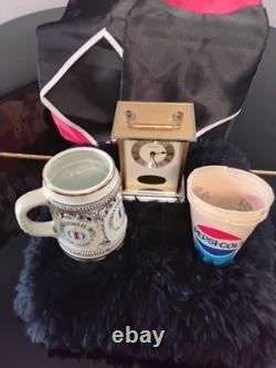 Elvis Presley's Personal International Hotel Room Clock, Stein & Pepsi Cups RARE