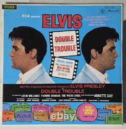 Elvis Presley with Ultra Rare bonus photo. Stereo Double Trouble LP Australian