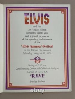 Elvis Rare Opening Night 1974 Las Vegas Hilton Invite / Direct From Memphis