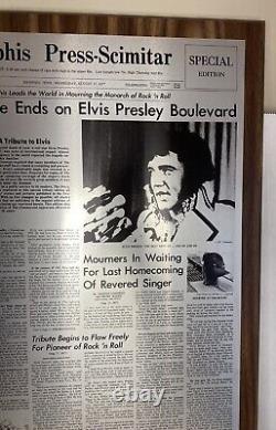 Elvis presley memorabilia RARE SOUVENIR NEWSPAPER MEMPHIS Wall Plaque READ