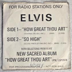 Extremely rare! Promo! ELVIS PRESLEY / How Great Thou Art / So High/ Vinyl EP
