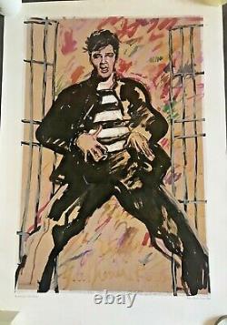 Fabulous Rare And Signed David Oxtoby Offset Lithograph of Elvis Presley