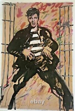 Fabulous Rare And Signed David Oxtoby Offset Lithograph of Elvis Presley