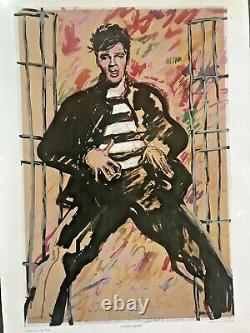 Fabulous Rare And Signed David Oxtoby Offset Lithograph of Elvis Presley