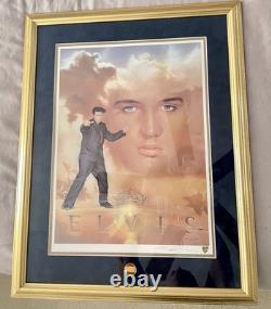 Framed Elvis Lithograph Signed by Nate Giorgio With COA Rare
