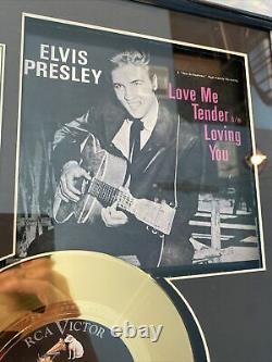 Framed Special Edition Elvis Presley Love Me Tender 24 Kt Gold 45m Record Rare