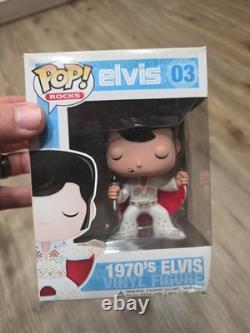 Funko Pop! Rocks Vinyl Elvis Presley RARE! 1970's Elvis Figure #03 With Case