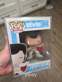 Funko Pop! Rocks Vinyl Elvis Presley RARE! 1970's Elvis Figure #03 With Case